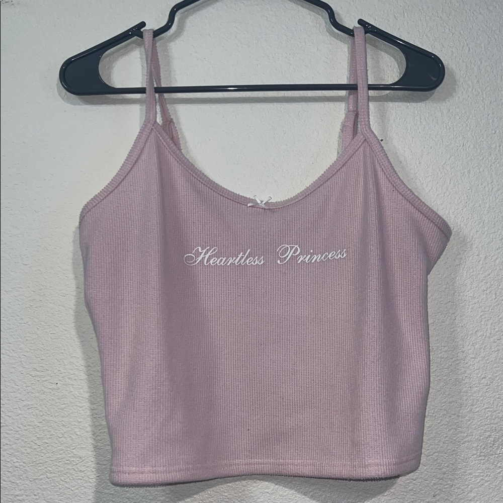 Heartless Princess Pink Ribbed Tank Top